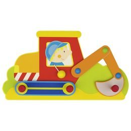 Dětský věšák ze dřeva Bagr