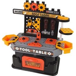 Velká dílna pro děti 2v1 s doplňky béžová/červená