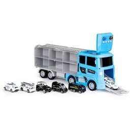 Ecotoys nákladní auto se 6 autíčky, světlem a zvuky Police