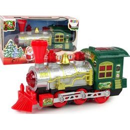 Vánoční lokomotiva se světly a zvuky - zelená