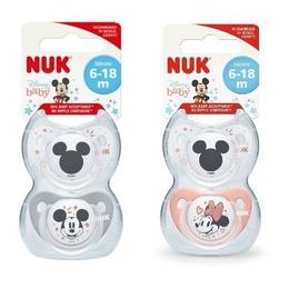 Nuk Dudlík silikonový Disney Mickey, Minnie, 6-18m, 2ks