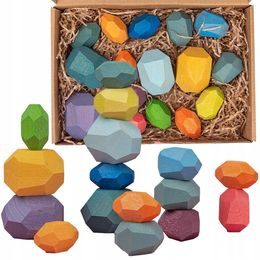 Doris sada dřevěné kameny 16 ks Rainbow Stone