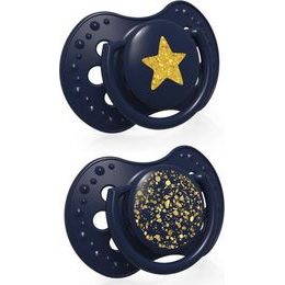 LOVI 22/895 Dynamický silikonový dudlík 18+ 2 ks Stardust modrý