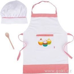 Kuchyňská zástěrka, čepice a vařečka, sada