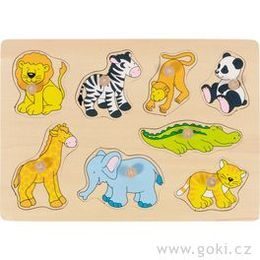 Puzzle s dřevěnými úchytkami - Zoo