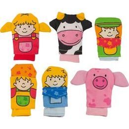 Maňásek na prst - sada Na statku, 6 dílů