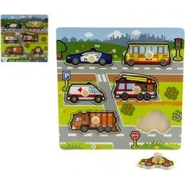 Dřevěná Vkládačka Moje první auta 6ks