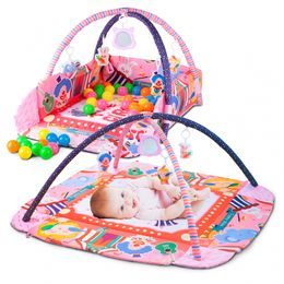 Hrací deka 3v1 se 30 míčky Game Carpet růžová