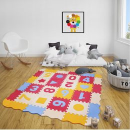 Výuková pěnová podložka Zvířátka 36ks černá