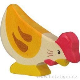 Zobající slepička - zvířátko ze dřeva