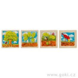 Strom - vývojové vrstvené puzzle ze dřeva, 4 vrstvy, 44 díly