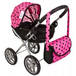 Doris kočárek pro panenky 9325 růžový Retro
