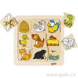 Dřevěné puzzle - Kdo kde bydlí?