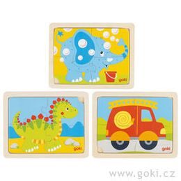 Dřevěné puzzle se zvukem - zvířátka ze ZOO, 6 dílů