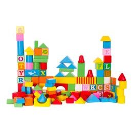 Doris sada dřevěných kostek 128 ks v kyblíku