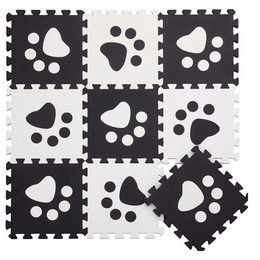 Výuková pěnová podložka Tlapky 9ks -černá