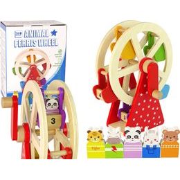 Dřevěné ruské kolo s figurkami zvířat