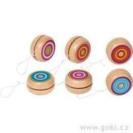 Dřevěné jojo - Barevné kroužky, 4,8 cm