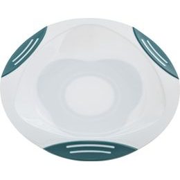 Talířek s přísavkou tyrkysová-bílá