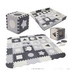 Výuková pěnová podložka Zvířátka 36ks tmavě šedá