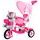 Dětská tříkolka s vodící tyčí Slon růžový