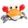 Natahovací pohyblivý krab hračka pro nejmenší Cute Crab - oranžový