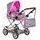 Doris kočárek pro panenky kombinovaný 9346W šedo-růžová