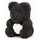 Medvídek z růží černý s bílým srdcem Rose Bear 40 cm