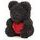 Medvídek z růží černý s červeným srdcem Rose Bear 40 cm