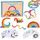Dřevěné Montessori vzdělávací puzzle barevná duha + úkoly