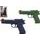 Pistole - na baterie - mix 3 barvy