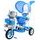 Dětská tříkolka s vodící tyčí Slon modrý