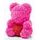 Medvídek z růží růžový s červeným srdcem Rose Bear 40 cm