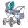 Doris kočárek pro panenky kombinovaný 9346W mentolově šedá