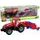 Červený traktor s pluhem pro děti