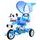 Dětská tříkolka s vodící tyčí Panda modrá