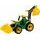 Traktor se lžící a bagrem, zeleno-žlutý