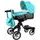 Alice moderní hluboký kočárek pro panenky 4544 tyrkysový