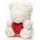 Medvídek z růží bílý s červeným srdcem Rose Bear 40 cm