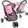 Sportovní kočárek pro panenky Princess šedo-růžový