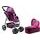 Alice velký sportovní kočárek pro panenky 3v1 - 9662 černo - růžový vzor