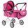 Hluboký kočárek pro panenky Princess růžový