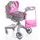 Doris moderní hluboký kočárek pro panenky 9631 šedo-růžový