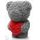Medvídek z růží šedý s červeným srdcem Rose Bear 60 cm