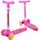 Dětská koloběžka Crazy Scooter se svítícími koly - růžová