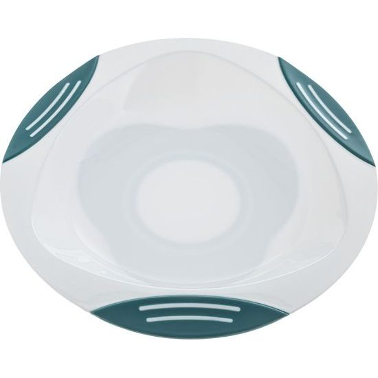 Talířek s přísavkou tyrkysová-bílá
