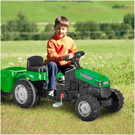 Dětský šlapací traktor s vlečkou Active Pedal zelený