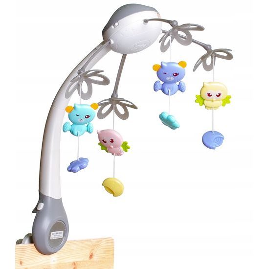 Doris kolotoč nad postýlku s projektorem a dálkovým ovládáním Bed Bell šedý