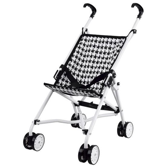 Golfový kočárek pro panenky Alice černo-bílý