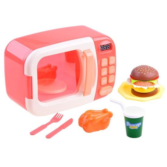 Majlo Toys dětská mikrovlnná trouba na baterie Kids Microwave růžová